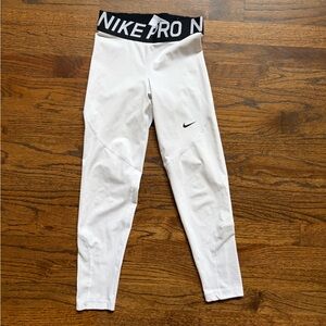 Nike Pro White Leggings (Adult XS)